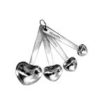 FASHIONCRAFT 4801 Love Beyond Measure Heart Measuring Spoons, Silver Measuring Spoons, Wedding Favor, 1-Piece