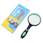 Kare & Kind 8X Handheld Reading Magnifier - 75MM Large Magnifying Lens - Non-Slip Soft Handle - Great for Science, Reading Books, Newpapers - Insect and Plant Observation - For Kids, Adults and Elderl