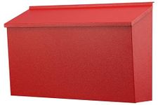 KYODOLED Wall-Mount Mailbox,Large Capacity Mail Box,Galvanized Steel Rust-Proof Metal Post Box,Mailboxes for Outside,15.7"x9.9"x4.9" Red