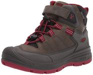 KEEN Redwood MID WP-C Hiking Boot, Steel Grey/RED Dahlia, 9 UK Child