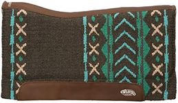 Weaver Leather unisex adult Orthapedic Synergy Contoured EVA Sport Foam Saddle Pad Orthopedic Felt Liner Charcoal Turquoise, Charcoal/Turquoise, 33 x 38 US