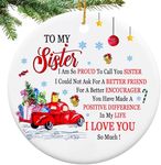 Sister Christmas Ornaments 2024,Sister Ornament for Christmas Tree,Best Sister Gifts from Sister,Sister Ornament Gifts for Sisters,Friends Xmas Ornaments Friendship Gifts for My Sister Women