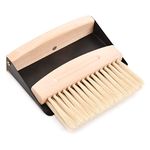 Kioiner Small Dustpan and Brush Set, Mini Wooden Table Broom and Dustpan, Magnetic Desktop Crumb Sweeper for Office Desktop Keyboard Pet Nest Servers Cleaning Dust Dirt