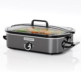 [NEW] MAGNIFIQUE 4-Quart Slow Cooker with Casserole Manual Warm Setting - Perfect Kitchen Small Appliance for Family Dinners, Dishwasher Safe Crock