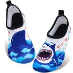 Kids Swim Water Shoes Quick Dry Toddlers Swim Shoes Lightweight Kids Pool Shoes (Blue Shark, Little Kid, 8, 8.5, Medium)