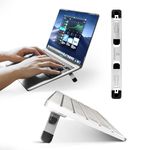 AQUUES Solutions ProRiser Self-Adhesive Non-Scratch Aluminum Laptop & Keyboard Stand for Desk, 1.75 & 3in Elevation, Adjustable Computer Stand, Laptop Riser – for Up to 20in Laptops and Keyboards