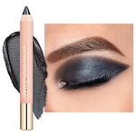 Oulac Black Eyeshadow Stick - Highly Pigmented Eye Shadow Pencil Waterproof & Long Lasting, Shimmering Glitter Finish, Blendable Eyes Makeup, Vegan & Cruelty-Free 3.8g, (06) Text Me Black