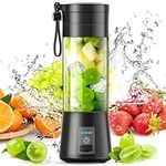 Portable Blender, Smoothie Blender, Juicer Blenders for Kitchen, Blast Blender, USB Rechargeable Personal Size Blender Cup with 6 Blades, Small Individual Mini Blender for Travel, Home, Gym, Office