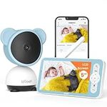 Baby Monitor, ieGeek Video Baby Monitor Camera with 5'' Wireless Display, 360° Remote, Mobile APP Control & LCD Monitor, Sound & Motion Detection, 2 Way Audio, 1080P HD Night Vision, Lullabies