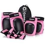 Gonex Skateboard Elbow Pads Knee Pads with Wrist Guards, Skate Pads for Kids Youth Adult 3 in 1 Protective Gear Set for Skateboarding Skating Cycling Biking Bicycle Scooter (Pink L)