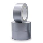 Pack of 3 Silver Duct Tape 48mm X 45m | Strong Adhesive Gaffer Tape Water Resistance | Grey Tape Ideally Used to Repair Wrap Strong Packing Boxes | Cloth Tape for Indoor/Outdoor