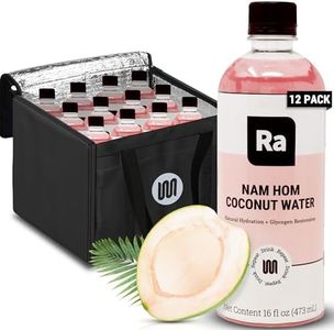 Ra Beverages 100% Coconut Water | USDA Organic Coconut Water | Thai Nam Hom Coconuts | No Added Sugar | Magnesium & Potassium | Electrolytes | Cold Processed for Freshness (12 Pack x 16 fl oz)
