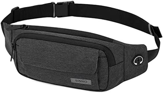 SINNO Fanny Pack for Men Women Waterproof Crossbody Waist Pack Belt Bag with 5-Zipper Pockets for Yoga Travel Running Hiking Walking Outdoor Sports Easy Carrying Any Phones