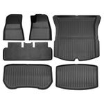 SUPER LINER Tesla Model 3 Floor Mats 2024 2025 2026 All-Weather Floor Mats Set (6 Pieces) | Custom Fit, Pet & Child-Friendly | Model 3 Highland Cargo Liner Rear Cargo Tray Trunk Interior Accessories