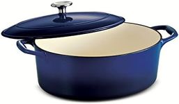 Tramontina Covered Oval Dutch Oven Enameled Cast Iron 5.5-Quart Gradated Cobalt, 80131/077DS