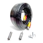 50ft All-in-One BNC Video Power Cables,BNC Extension Surveillance Camera Wire for CCTV Camera DVR Security System（Black）