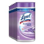 Lysol Disinfecting Wipes, Lavender, Thick Strong Wipe, Kills 99.99% of Viruses & Bacteria, Bulk Pack of 6, 450 count (6 x 75 count)