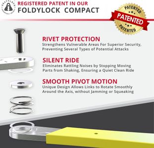 FoldyLock Compact Folding Bike Lock – High Security, 85cm, Key & Case