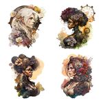 XERE 110 Pcs Steampunk Fashion Women Portraits Scrapbook Stickers Set for Scrapbooking and Journaling Notebooks, Junk Journal Supplies, Sketchbook, Bookmark Making Sticker