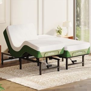 Softa Split King Adjustable Bed Frame, Zero Gravity, Independent Head & Foot Incline, Wireless Remote, Memory Position, 900 Lbs Heavy Duty, USB Ports, LED Night Light, Anti-Snore, Electric Bed Base