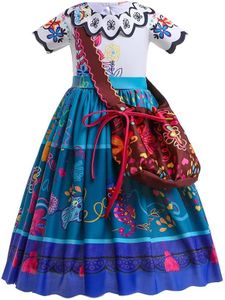 Sincere Party Girl's Mirabel Dress With Bag Encanto Princess Fancy Dress Up for Girls 7T-8T/130
