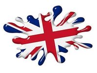 3D look printed effect Union Jack British UK Flag RETRO SPLAT Motif Vinyl Car Bike Sticker Decal 150x100mm approx.