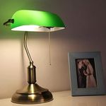 Delightful Decor Green Banker Lamp Vinatage Desk Lamp Traditional Library Lamp with Pull Chain