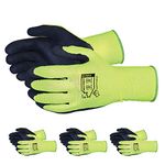 Superior Gardening Gloves 3-Pack for Landscaping and Yard Work - Rose Pruning Gloves with Moisture Wicking (High Visibility Color) S13HVL (Medium)