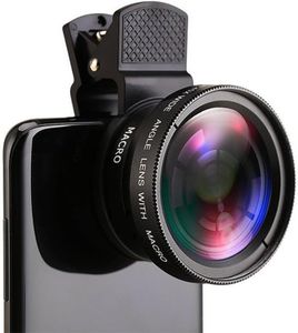 Professional 2 in 1 Lens Universal Clip 37mm Mobile Phone Lens 0.45x 49uv Super Wide-Angle + Macro HD Lens for All Smartphones