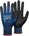 KAYGO Work Gloves MicroFoam Nitrile Coated KG19NB, Seamless Knit Nylon Safety Work Gloves with Micro Dots on palm, Ideal for General Purpose,Automotive,Home Improvement,Painting(3, Small)