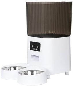 PaWz 5L Automatic Pet Feeder with 1080P HD Camera, Auto Cat Dog 2 Stainless Steel Bowls Smart Wi-Fi App Control, Dry Food Dispenser Pet Camera Night Vision Voice Interaction for Cats & Dogs White