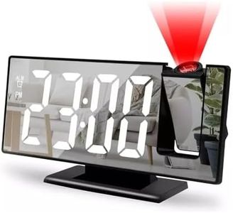 JESWO Reloj Despertador con proyector de Techo, Reloj de proyección de Techo con rotación de 180°, Ajuste de Brillo LED, Reloj + Fecha + Temperatura + Modo Alarma