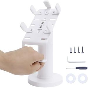 CRIZISTON Universal Square POS Machine Terminal Stand, Adjustable Square Credit Card Reader POS Stand, 7" Tall Swivel and Tilt Square Terminal Stand with Complete Kit, Screw-in and Adhesive, White