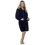 IUEG Ladies Towelling Bath Robes for Women Zip Up Dressing Gowns Soft Plush Comfortable Lounge Wear UK