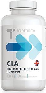 CLA 1000mg 360 Capsules, CLA in Cold Pressed Safflower Oil Softgels, Best Absorption & Potency, Gluten Free, by Transforme