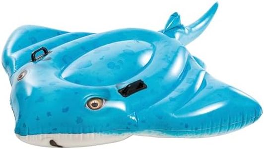 Intex, Flotador Hinchable, 145X185 cm, Diseño Raya, Incluye Parche reparación, Colchoneta con 2 Asas, con 2 cámaras de Aire, Colchonetas de Piscina, Hinchables Playa, Juguete Agua (57576)