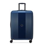 DELSEY PARIS Ophelie 55 Cm Cabin Expandable Polycarbonate/Abs Hardside 4D 4 Spinner Wheels Trolley Bag (Blue), Small