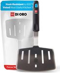 DI ORO Designer Series Wide Slotted Turner Spatula - Features 600F Heat-Resistant No-Melt Rubber Spatula Handle and Blade - Silicone Kitchen Spatula for Cooking or Baking - Dishwasher Safe