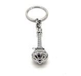 Trunkin Cute Fancy Lord Hanuman Silver Gada Mace Metal Keychain