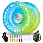 MAGICYOYO K1 Yoyo for Kids Beginners, Responsive Yoyo with Finger Spin Function, Plastic Yoyo Professional with 12 Yoyo Strings, Yo-Yo Bag and Glove