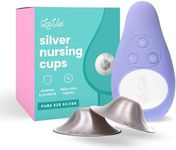 LaVie Warming Lactation Massager with Silver Nursing Cups Bundle, Soothing Protection for Nursing Nipples, Calming Relief for Breastfeeding Moms, Silver Nipple Covers All Natural