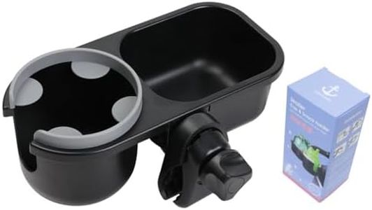 LUFFCABO Universal Snack Tray for Stroller with Stroller Cup Holder, Universal Stroller Snack Tray with Cup Holder, Stroller Tray Attachment and Snack Tray for Stroller As Stroller Accessories