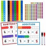 SpriteGru Math Linking Cubes, Math Cubes Manipulatives with Activity Cards Linking Cube Math Counters for Kids Kindergarten Learning Activities