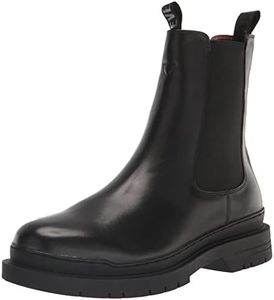 Steve Madden Men's Belgrave Mid Calf Boot, Black Leather, 10.5 US
