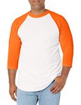 Soffe Women's Baseball Jersey T-Shirt, White/Orange (2 Pack), Small