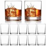 12 Pack Double Old Fashioned Whisky Glasses, 12 Fl Oz. Drinking Glasses, Lowball Cocktail Glasses, Perfect for Rocks, Scotch, Bourbon, Cognac, Vodka, Dishwasher Safe