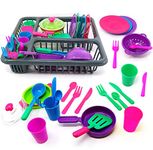 VIPAMZ Kitchen Pretend Play Toys-Tableware Dishes Play Colourful Set (26 Pcs)