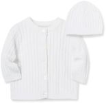 Little Me Unisex-Baby Newborn Lovable Cable Sweater White