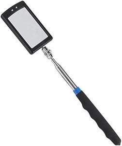 Telescoping Inspection Mirror,Rectangle Telescopic Mechanics Mirror with Handle LED Lighted 360 Degree Swivel Extend for Checking Vehicle Condition