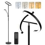 Floor Lamp, WENYU Modern LED Rotatable Floor Lamp with Reading Light, Bright Floor Lamp for Living Room, 4 Color Temperature Standing Tall Pole Lamp with Remote & Touch Control for Bedroom Office